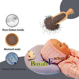 buyab factory Cotton CAT Baby Pillow Mustard Seeds Animals Baby Pillow Pack of 1 image 3