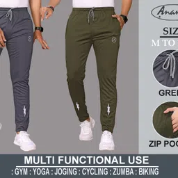 kashvi Pack of 2 Men Solid, Self Design Multicolor Track Pants-picture-10