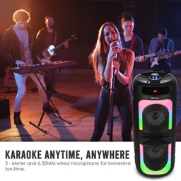 ME&U BOOM BOX PRO 50Watt WITH FM USB AUX BLUETOOTH KARAOKE WIRED MIC RGB LIGHT 40 W Bluetooth Tower Speaker image 4