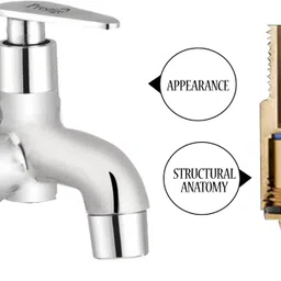 prestige Brass Slim Bib Cock 2 Way Bib Tap Faucet image 4