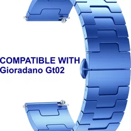 ACM WSM37Y20BL2857 Watch Strap Metal Steel 20mm for Gioradano Gt02 Smartwatch Blue Smart Watch Strap-picture-17