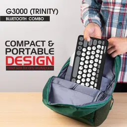 zebion G3000 Trinity 3 IN 1 Bluetooth Keyboard & Mouse Combo with Mouse Pad Combo Set image 5