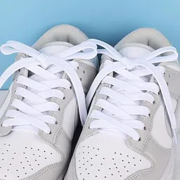 house of common Shoe Laces White Flat 120cm shoe laces for canvas sneakers White shoes Shoe Lace image 3