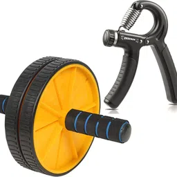 pheonix Combo of Ab Wheel with Hand Gripper Home Gym Exerciser (Pack of 2) Fitness Accessory Kit Kit image 1
