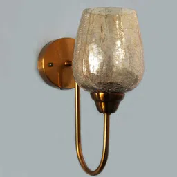 shree kala home decor Vintage Gold Finish Wall Light with Crackled Glass image 4