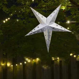 me&you Christmas Decorative Star, Hanging Star Indoor and Outdoor Decor, Christmas Decoration Ornaments and any special decorating occasions IZ18HangingStarSilver12-02 Hanging Star Pack of 1 image 2