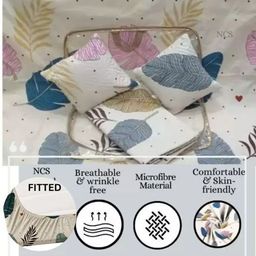 ncs 280 TC Cotton Double Floral Fitted (Elastic) Bedsheet-picture-3