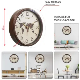 random Classic Brown Plastic Wall Clock image 3