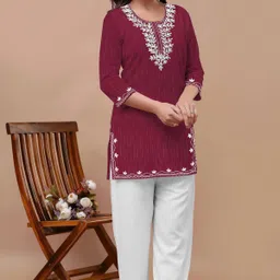 al sk traders Women Cotton Blend Kurti Palazzo Set image 3