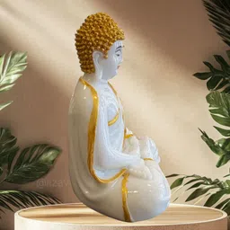serinity Serenity 6-Inch Meditating Buddha Idol for Home, Temple & Office Décor Decorative Showpiece - 15.24 cm image 4