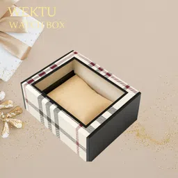 wektu Luxury Watch & Jewelry Storage Box/Multipurpose Use/WhiteAndChek/39 Watch Box-picture-27