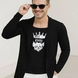 penvora Men Jacket Style Full Sleeve Black Shrug-picture-28