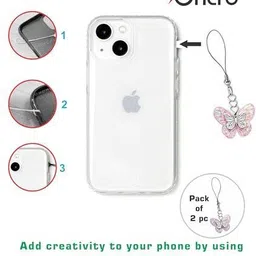 ONCRO Dual cute Butterfly Cut out pendant necklace backpack hanging keychain for girls Phone Charm image 2