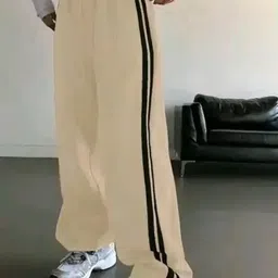 priyansh enterprises Women Striped Beige Track Pants image 2