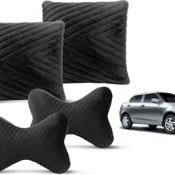 mockhe Black Velvet Car Pillow Cushion for Maruti Suzuki-picture-13