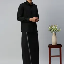 Ramraj Cotton RAMRAJ trending cotton solid adjustable dhoti for men Solid Men Dhoti image 3