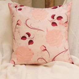 White Floral Canvas 16 x 16 Inches Cushion Cover by Zeba-picture-1