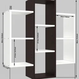 mahaakaay 7 Layer Box Bookshelf for Books | Book Display Storage Rack Shelf | Engineered Wood Open Book Shelf image 3
