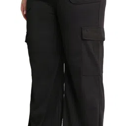 meyara Women Solid Black Track Pants-picture-27