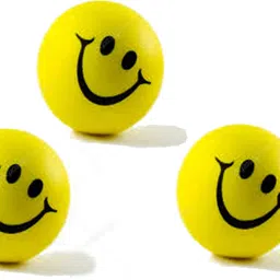 ds company 3 PCS Smiley Ball OR Smiley Squeeze Ball OR Soft Stress Relief Ball- 7 cm image 2
