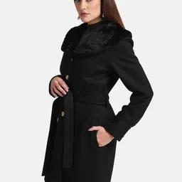 kazo Felt Solid Coat For Women image 3
