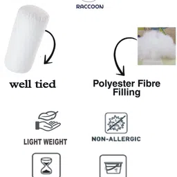 raccoon Set Of 3 Cushions & 2 Microfibre Solid Bolster Pack of 5 image 2