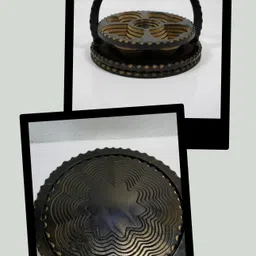 the gifting gallery and arts Foldable wooden basket or tray s5 Wood Decorative Platter image 5