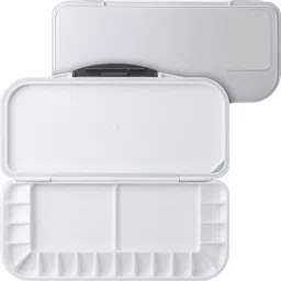 Airtight Folding Palette with 2 Mixing Areas and a Removable Clear Tray 20 Paint Wells Palettes with Lid-image-0