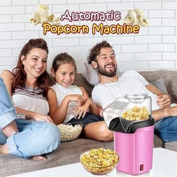 lipzie Buy 1 Get 1 Automatic Pink Popcorn Machine – Electric Corn Popper 2 L Popcorn Maker image 2
