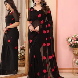 anand sarees Embroidered, Self Design Bollywood Chiffon, Georgette Saree-picture-41