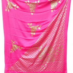 house of common Self Design Satin Blend Women Pink Stole image 2