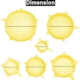 dikpulgroup Microwave Safe Silicone Stretch Lids Reusable Flexible Covers 7.5 inch Lid Set, Pack of 1 image 2