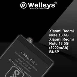 WELLSYS Mobile Battery For Xiaomi Redmi Note 13 4G / Xiaomi Redmi Note 13 5G (BN5P) 5000 mAh image 2