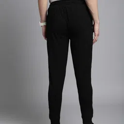 jass men Men Solid Black Track Pants image 5