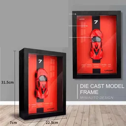 gknex 3D Car Display Frame with Removable Die-cast Cars, LED Lights, Pull-back Action image 2