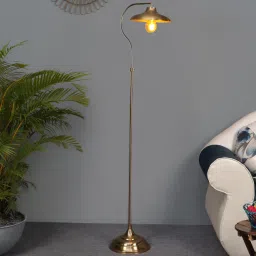 sapphire Modena Brass Iron Shade Club Floor Lamp With Iron Base image 1
