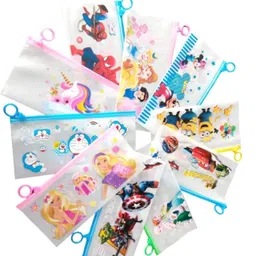 toxen 30pc Cartoon Plastic Stationery Zip Pouch cartoon Art Plastic Pencil Box image 1