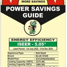 blue star 1 Ton 5 Star Split Inverter AC- White image 3