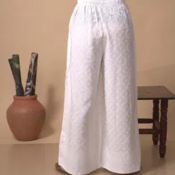 lyra Women Flared White Viscose Rayon Trousers image 2