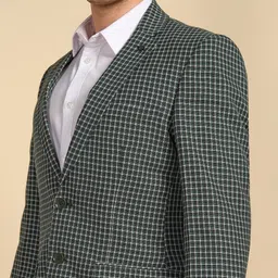 raymond Men Checkered Single Breasted Formal Blazer image 5