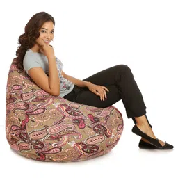 style homez XXXL Classic Cotton Canvas Bean Bag Filled Teardrop Bean Bag With Bean Filling image 5