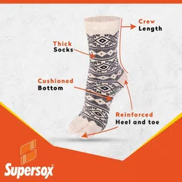 supersox Winter Thermal Regular Length Socks for Women Printed Calf Length image 2