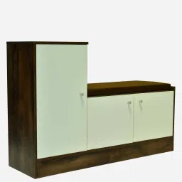 outkraft Portland Shoe Cabinet With Seating In Dusky Basalt With Ceramic White Finish image 5