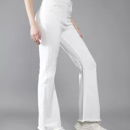 dolce crudo Women Boot-Leg High Rise White Jeans-picture-39