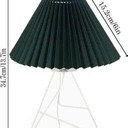 homesake Retro Small Table Lamp with pleated Shade, Bedside & Living Room Bedroom Decor Table Lamp image 3