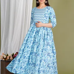 gujari Women Fit and Flare Multicolor Midi/Calf Length Dress-picture-17
