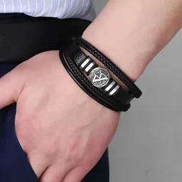karishma kreations Leather Silver Bracelet image 3