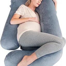 ozly ultra soft j shaped pillow Microfibre, Polyester Fibre Solid Pregnancy Pillow Pack of 1-picture-17