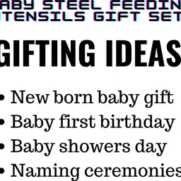 pgd Baby Full Gift Set Steel Feeding Bottle, Feeder, Spoons, Bowl, Extra 2 nipples - 350 ml image 5