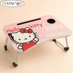 my little town White Kitty Kids Study Table |Portable Laptop Table Foldable | Lapdesk Kitty Wood Portable Laptop Table-picture-18